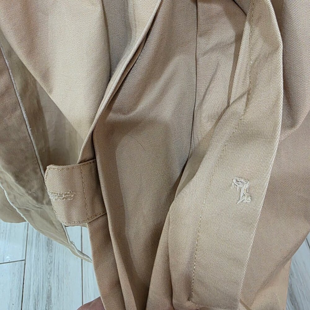 GAP Tan Trench Coat – Women’s Size L Classic Double Breasted Belted Jacket - Picture 12 of 12